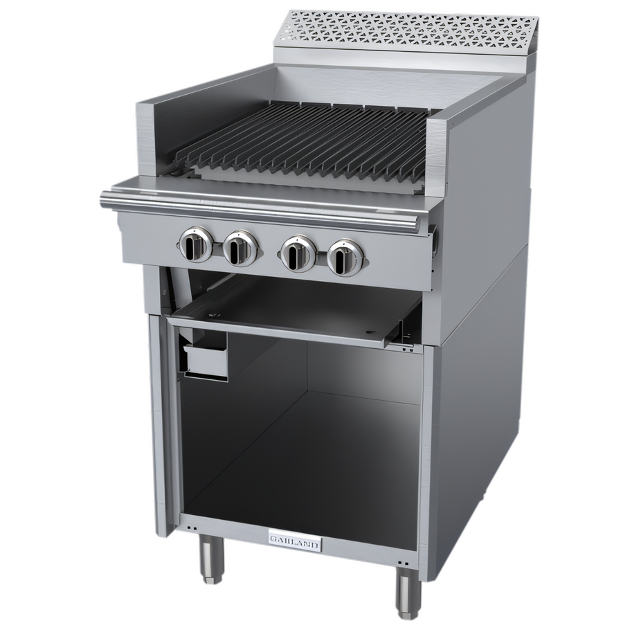 Product image #1 for Garland Cuisine Series Heavy Duty 24-Inch Gas Char-Broiler Range with Open Cabinet Base, Fixed Cast Iron Grates, and 72,000 BTU