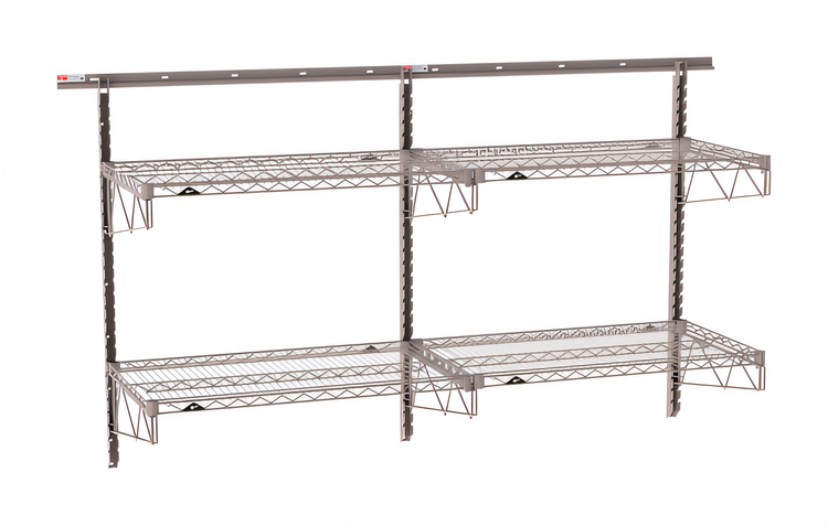Product image #1 for Metro SmartWall Double-Wide Two-Tier Wall-Mounted Starter Shelving Kit with 4 Wire Shelves