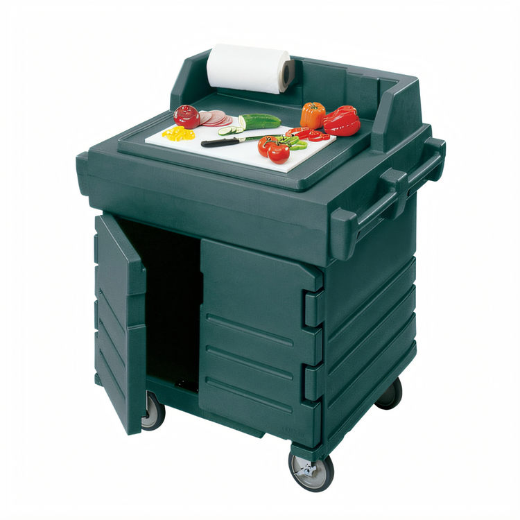 Product image #1 for Cambro CamKiosk Mobile Utility Work Station with Enclosed Storage, 40-9/16 x 33 x 45-1/2 Inches, Granite Green