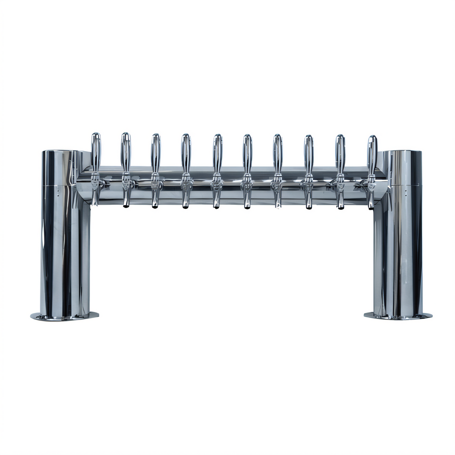 Product image #1 for Micro Matic Metropolis H-Style 2-Column 10-Faucet Air-Cooled Draft Tower, Polished Stainless Steel