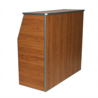 Amara 4-Foot Folding Portable Bar Table, Maple Woodgrain Laminate