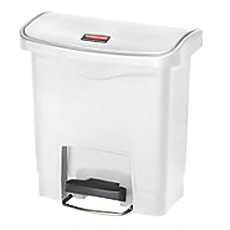 Product image #1 for Slim Jim 4-Gallon Resin Step-On Trash Can with Front Pedal and Hinged Lid, White
