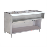Advance Tabco Triumph Supreme 4-Well Water Bath Hot Food Table, Natural Gas, Stainless Steel with Open Undershelf