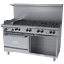 Thumbnail image #1 for Garland G Starfire Pro Series 60-Inch Gas Restaurant Range with 8 Open Burners, 12-Inch Griddle, Convection Oven, and Storage Base
