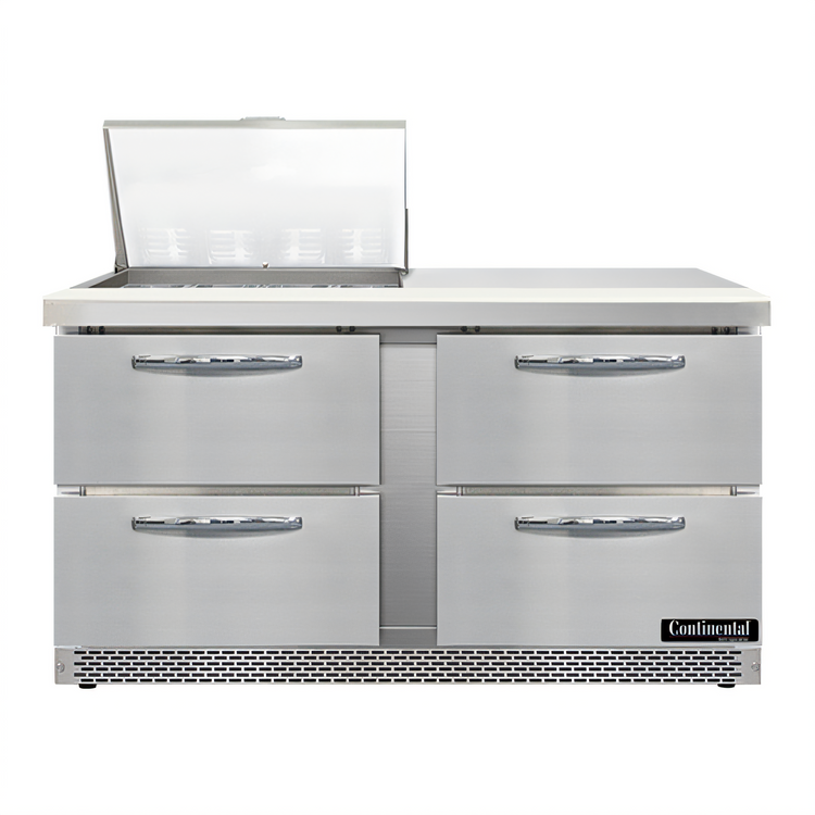 Product image #1 for Mighty Top SW60N12M-FB-D 60" Front-Breathing Sandwich Prep Refrigerator with 4 Drawers and 12-Pan Capacity