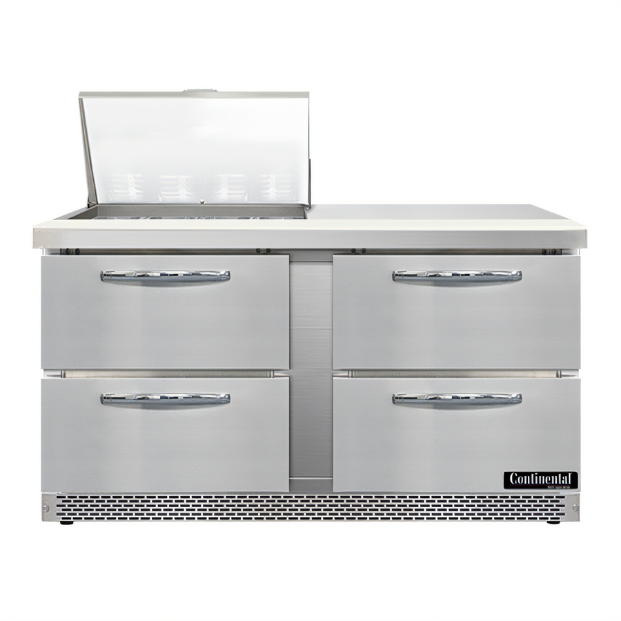 Product image #1 for Mighty Top SW60N12M-FB-D 60" Front-Breathing Sandwich Prep Refrigerator with 4 Drawers and 12-Pan Capacity