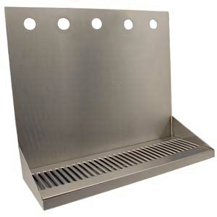 Product image #1 for Wall-Mount Stainless Steel Drip Tray Trough with 5 Faucet Holes