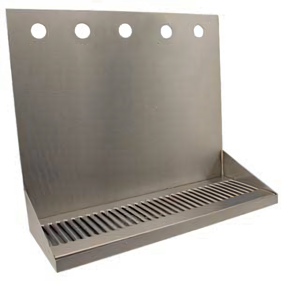 Product image #1 for Wall-Mount Stainless Steel Drip Tray Trough with 5 Faucet Holes
