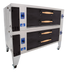 Thumbnail image #1 for Bakers Pride Super Deck Series Y-602BL-DSP Double Deck Gas Display Pizza Oven with 60 x 36 Inch FibraMent Stone Deck