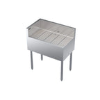 Thumbnail image #1 for Krowne Royal Series KR19-C30L Freestanding Stainless Steel Underbar Corner Drainboard with Left End Return, Open Base, 30 x 19 Inches