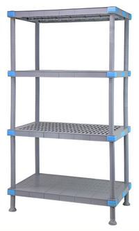 Quantum Millenia Polymer Stationary Starter Shelving Unit, 30 x 24 x 74 Inches, 2,000 lb. Capacity, Gray