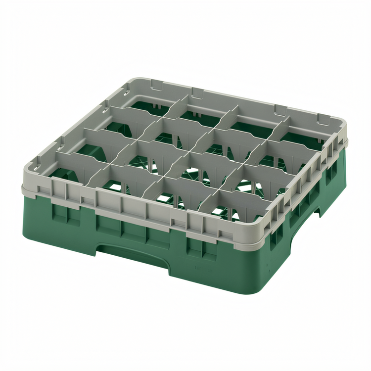 Product image #2 for Camrack® Full Size 16-Compartment Glass Rack with Soft Gray Extender, Sherwood Green