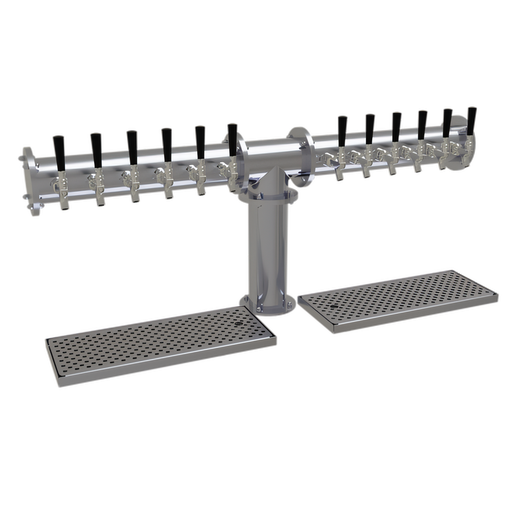 Product image #1 for Glastender Pipe Tee Draft Dispensing Tower, 12 Faucets, Countertop, Glycol-Cooled