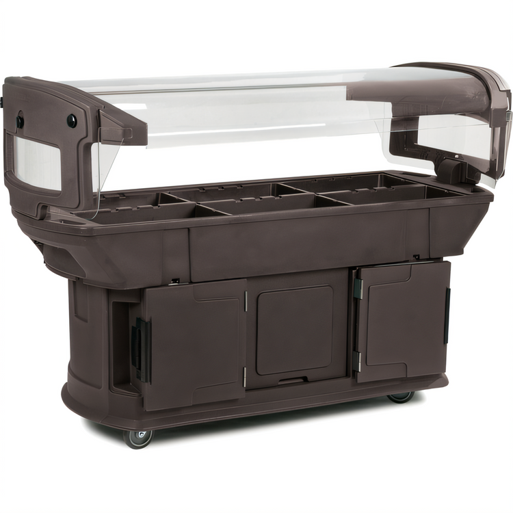 Product image #1 for Maximizer 6-Foot Mobile Ice-Cooled Food Bar with Tilting Acrylic Sneeze Guard, 6-Pan Capacity