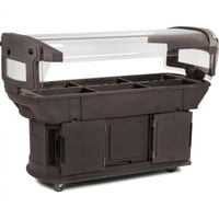 Maximizer 6-Foot Mobile Ice-Cooled Food Bar with Tilting Acrylic Sneeze Guard, 6-Pan Capacity