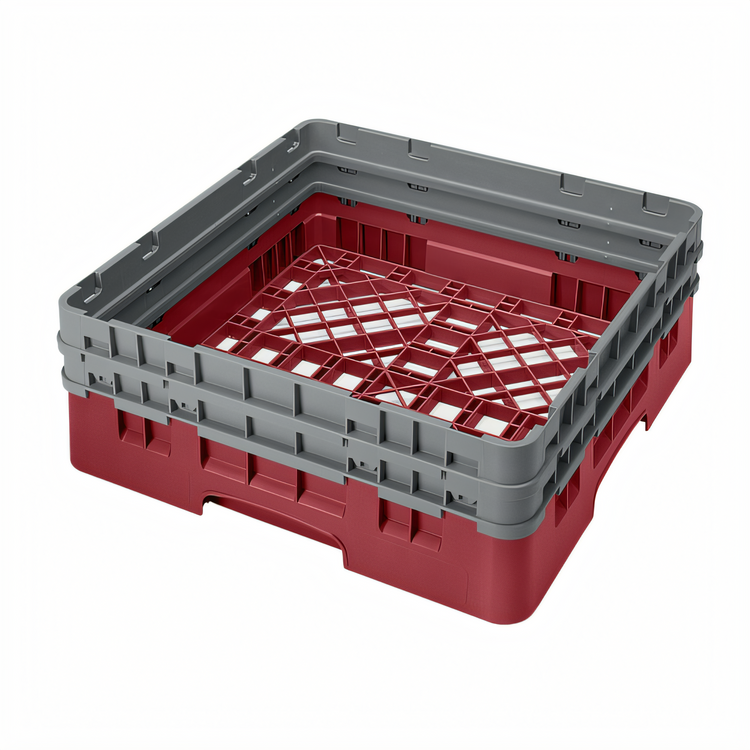 Product image #1 for Cambro Camrack Full Size 1-Compartment Base Rack with 2 Extenders, Cranberry