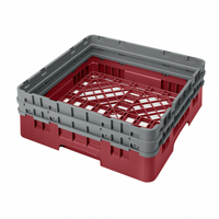 Cambro Camrack Full Size 1-Compartment Base Rack with 2 Extenders, Cranberry