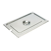 Winco Full-Size 1/1 Slotted Steam Table Pan Cover with Handle, 25-Gauge 18/8 Stainless Steel