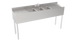 Thumbnail image #1 for Krowne Silver Series Three-Compartment Bar Sink with Left and Right Drainboards, 72 Inch Wide