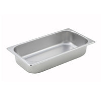 Winco SPT2 1/3 Size Solid Straight-Sided Steam Table Pan, 25 Gauge, 2-1/2 Inch Deep, 18/8 Stainless Steel