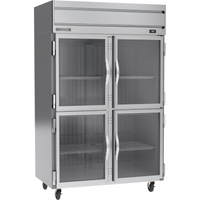 Beverage-Air Horizon Series Two-Section Reach-In Refrigerator with Half Glass Display Doors, 52-Inch Wide, 46.88 Cu. Ft., Top-Mounted Self-Contained