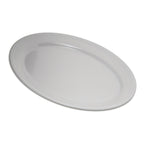Thumbnail image #1 for CFS Brands Dallas Ware® 4356002 12 x 8-1/2 Inch Oval White Melamine Platter with Reinforced Rim and Foot Case of 24