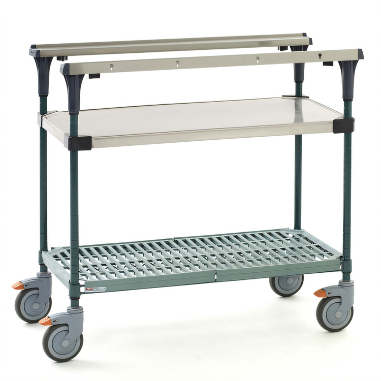 Product image #1 for Metro PrepMate® 18 x 36 Multi-Station Prep Cart ProKit with Stainless Steel Shelf, Super Erecta Pro Mat Shelf, Cutting Board and Magic Rings