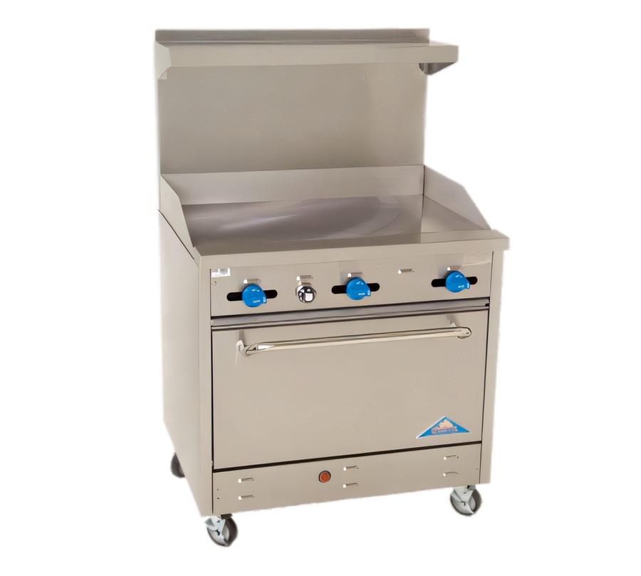 Product image #1 for Comstock-Castle 36-Inch Commercial Gas Range with Full-Width Griddle and 31.5-Inch Oven