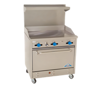 Comstock-Castle 36-Inch Commercial Gas Range with Full-Width Griddle and 31.5-Inch Oven