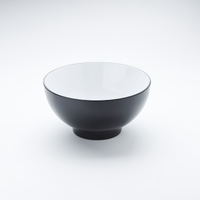 120 oz Round Black/White Melamine Bowl, 10-Inch Diameter