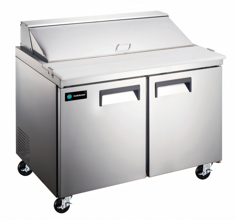 Product image #1 for Hurakan by Equip.me 47-Inch 2-Door Refrigerated Sandwich Prep Table