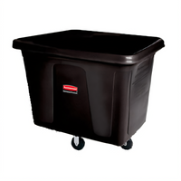 Rubbermaid Commercial Products Mobile Open-Top Cube Truck Cart, 16 Cu. Ft., 500 lb Capacity, Black