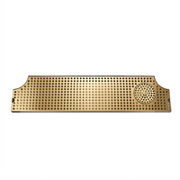34-Inch Surface-Mount Stainless Steel Drip Tray Trough with Integral Glass Rinser