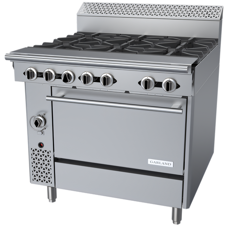 Product image #1 for Garland Cuisine Series 36-Inch Heavy Duty Gas Range with 6 Open Burners and Convection Oven