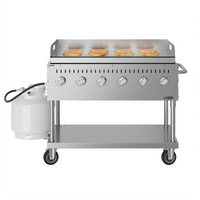 KoolMore 48-Inch Commercial Outdoor Propane Gas Grill with Griddle and 6 Burners