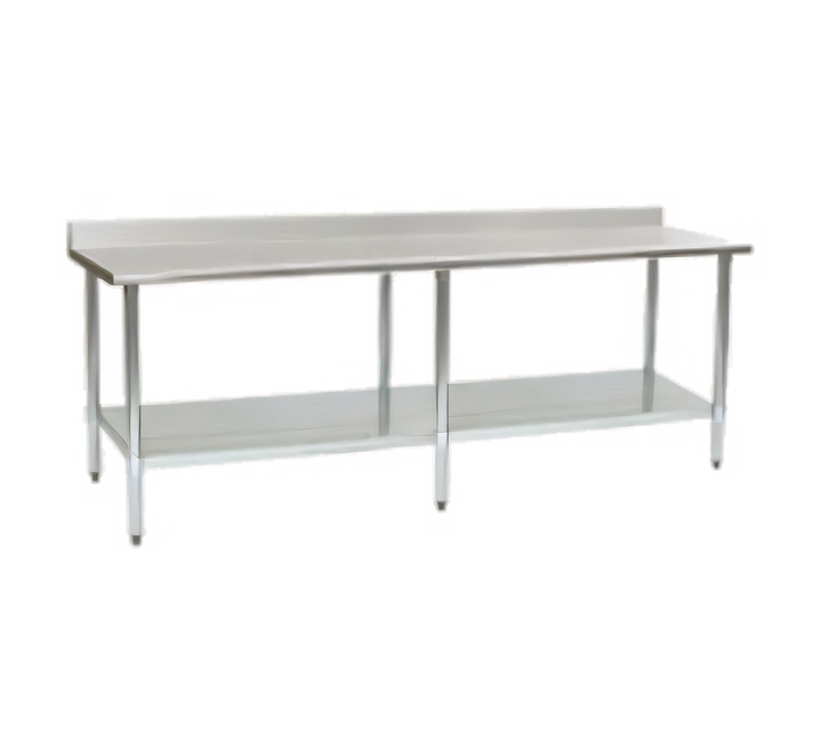 Product image #1 for Eagle Group Budget Series 108-Inch x 36-Inch 430 Stainless Steel Work Table with 4-1/2-Inch Backsplash and Adjustable Undershelf