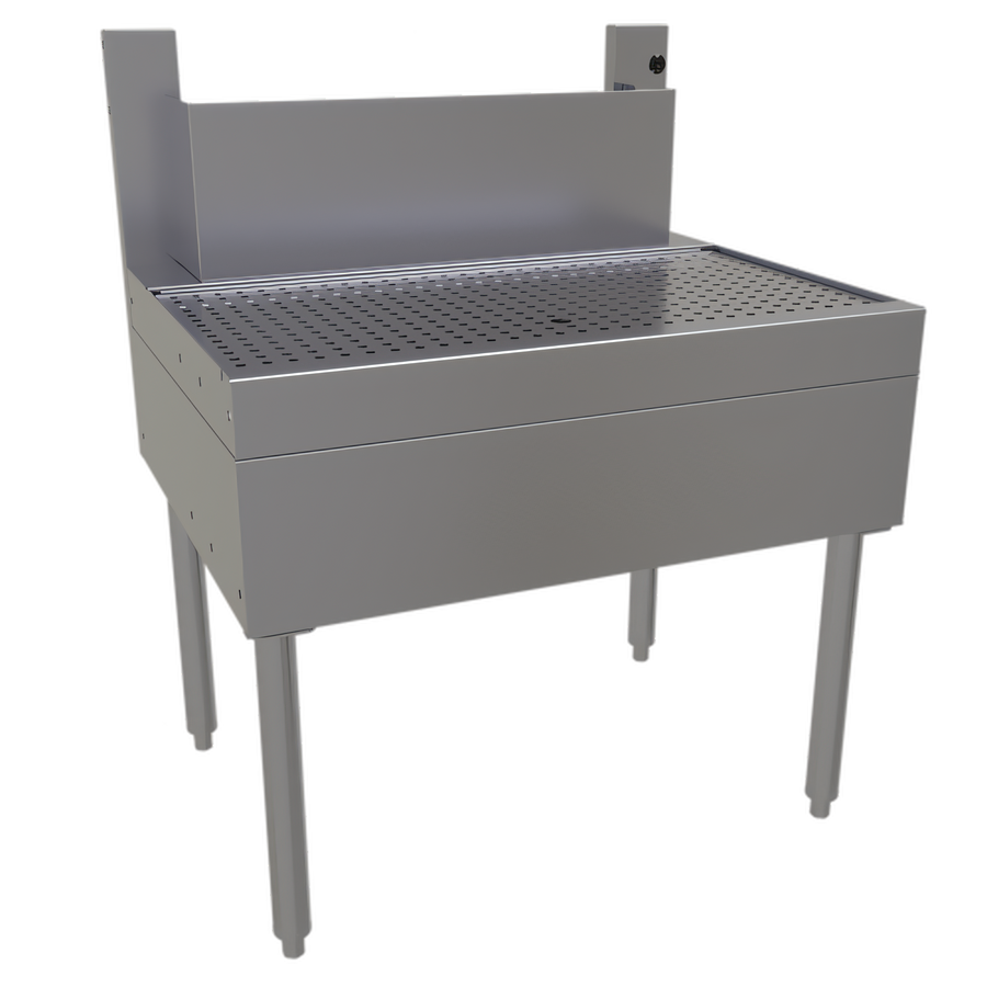 Product image #1 for Glastender 30-Inch Wide Underbar Beer Drainer with Tubing Chase and Front Drain Pan