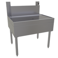 Glastender 30-Inch Wide Underbar Beer Drainer with Tubing Chase and Front Drain Pan