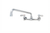 Thumbnail image #1 for Omcan USA Splash-Mounted Commercial Faucet with 16-Inch Swing Spout, 8-Inch Centers
