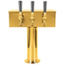 Thumbnail image #1 for Micro Matic T-Style Countertop Air-Cooled Draft Beer Tower with 3 Brass Faucets, PVD Brass Finish