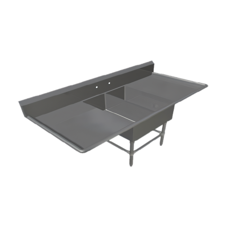 Product image #1 for John Boos Pro-Bowl 2-Compartment Platter Sink with Dual Drainboards, 14-Gauge 300-Series Stainless Steel