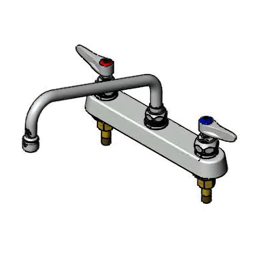 Product image #1 for T&S Brass B-1164 Deck-Mount Workboard Faucet with 10-Inch Swing Nozzle, 8-Inch Centers