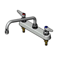 T&S Brass B-1164 Deck-Mount Workboard Faucet with 10-Inch Swing Nozzle, 8-Inch Centers