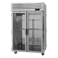 Turbo Air PRO Series Two-Section Reach-In Glass Door Heated Holding Cabinet, 47.7 Cu. Ft.