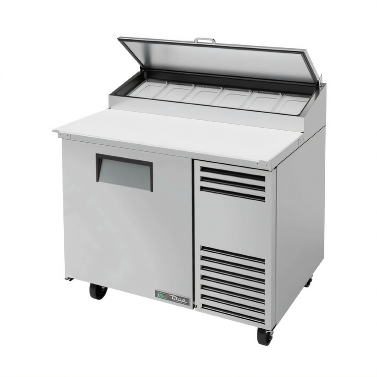 Product image #1 for True TPP-AT-44-HC 44-3/4-Inch Pizza Prep Table with 1 Door, 6-Pan Top, and 19-1/2-Inch Cutting Board