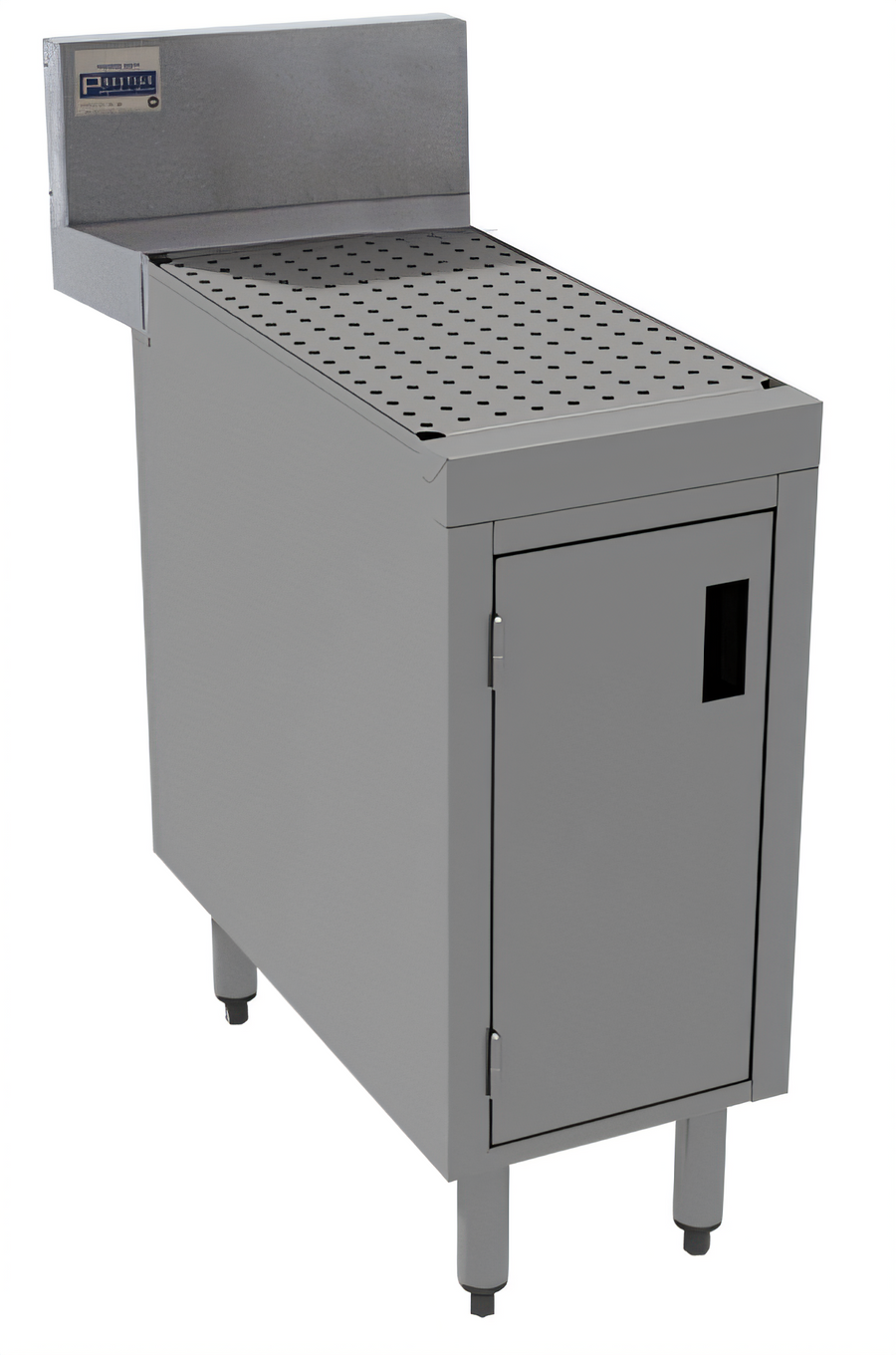 Product image #1 for Advance Tabco Prestige Stainless Steel Underbar Drainboard Cabinet, 12" W x 30" D x 36" H, with Removable Hinged Doors