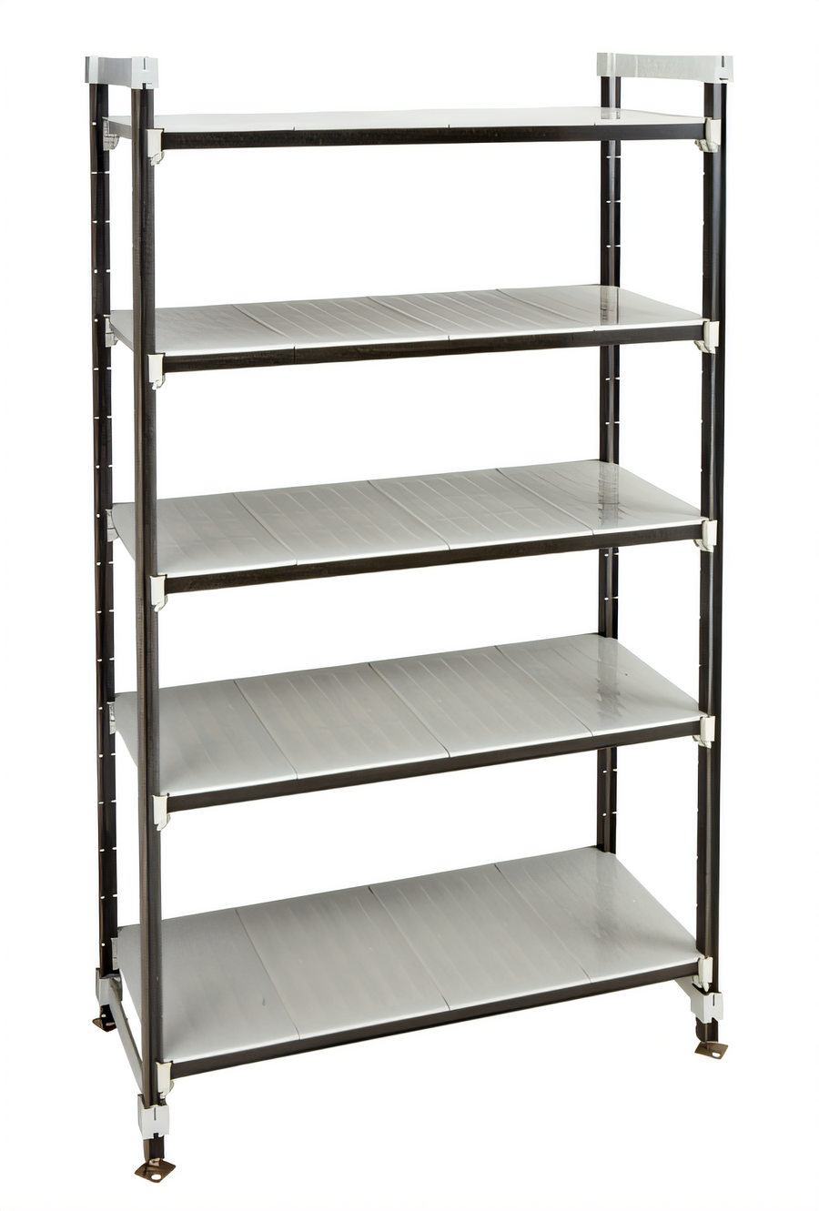 Product image #1 for Cambro Camshelving Elements XTRA High Density Top Rail Stationary Starter Unit, 24 x 60 x 81 Inches, 5-Tier Overhead Track Shelving