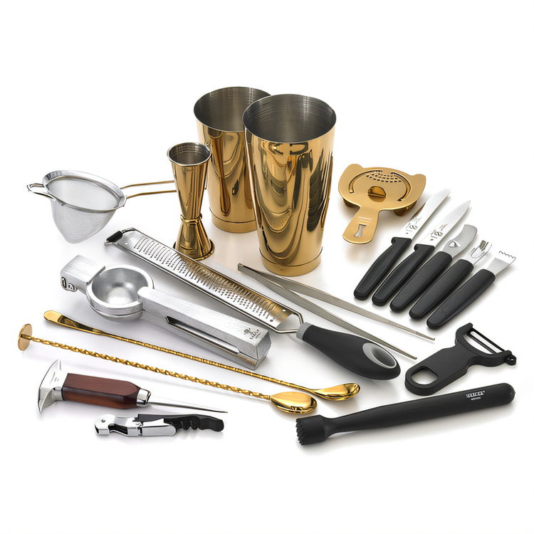 Product image #1 for Barfly Deluxe 18-Piece Gold-Plated Mixology Set