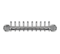 Metropolis WM 10-Faucet Wall-Mount Glycol-Cooled Draft Beer Tower, 2-Column, Polished Stainless Steel