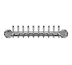 Thumbnail image #1 for Metropolis WM 10-Faucet Wall-Mount Glycol-Cooled Draft Beer Tower, 2-Column, Polished Stainless Steel